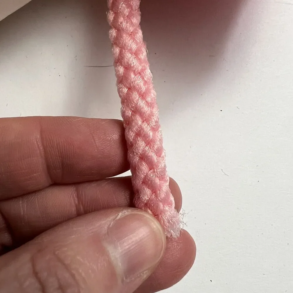 Vintage Crafty Cord Macrame 50 Yds Braided Knotting Cord Weaving Craft Knit Pink